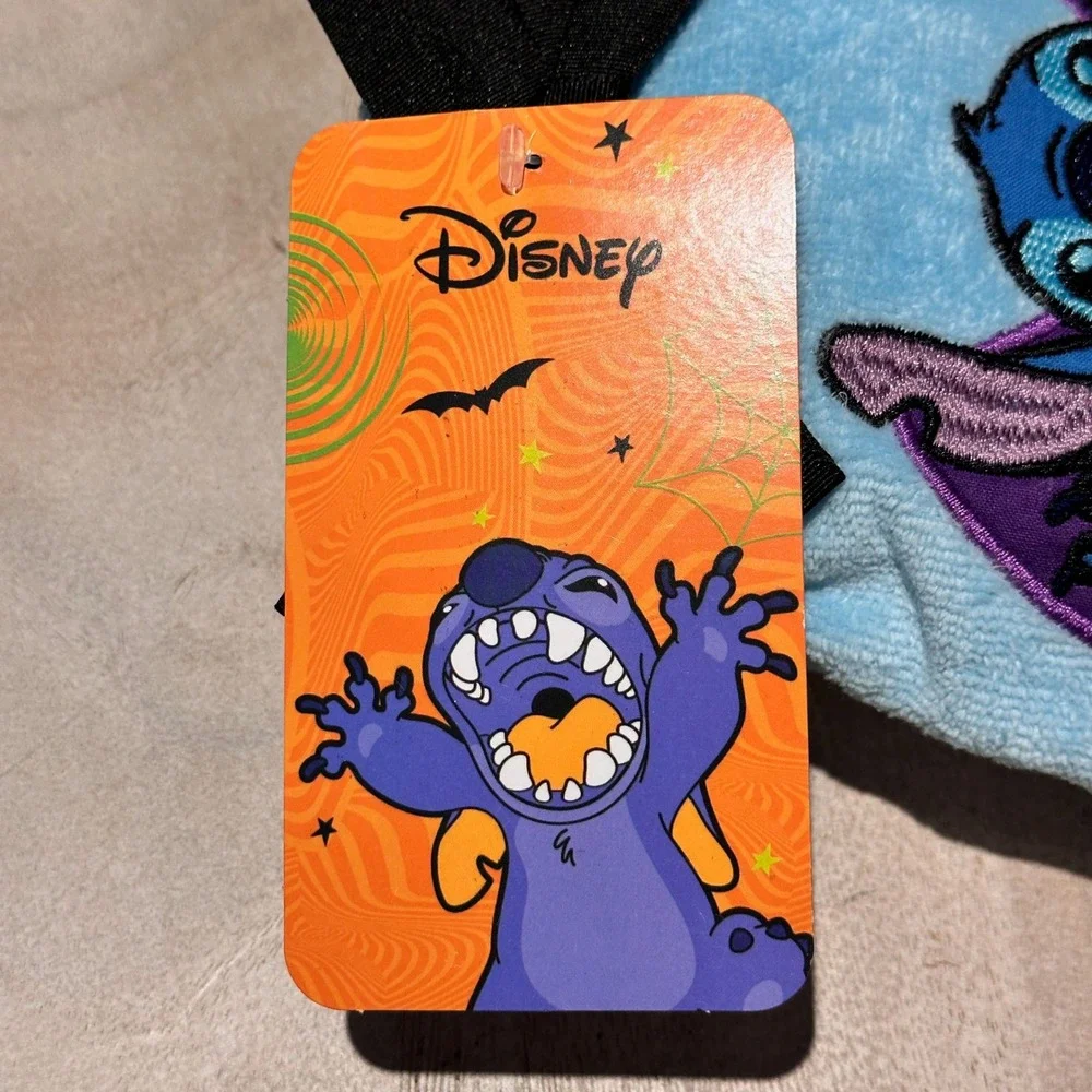 Disney Stitch Halloween Vampire Bat 2 Pack Hand Towels Blue Purple Cotton New